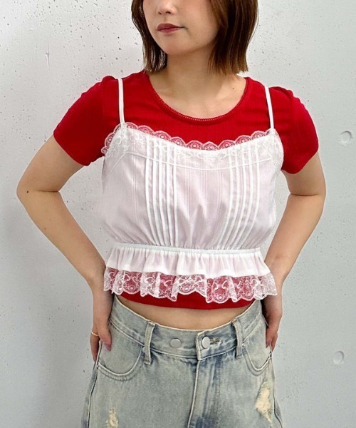 archives(アルシーヴ)の「レーストリミングビスチェ×ティアードスカートSET(ワンピース・レディース・オフホワイト/ブラック・MEDIUM)」の12枚目の写真