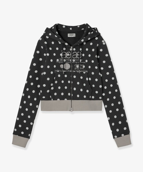 aeae（エーイーエーイー）の「WEB LOGO CROP HOOD ZIP UP