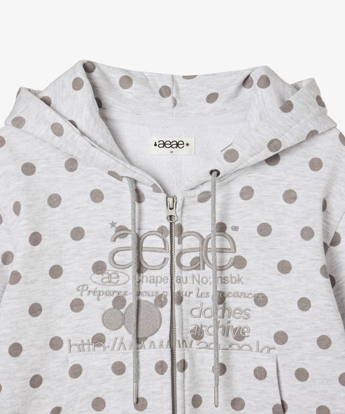 【aeae】★WEB LOGOクロップフードジップアップ ドット★ WEB LOGO CROP HOOD ZIP UP（パーカー）｜aeae