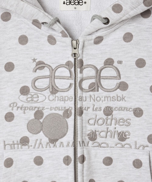 トップス aeae WEB LOGO CROP HOOD ZIP UP BEIGE aeae WEB LOGO CROP HOOD ZIP UP BEIGE