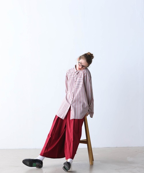 KELEN / ケレン」ボタンダウンデザインストライプ柄シャツ