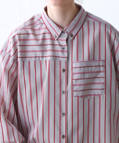 KELEN / ケレン」ボタンダウンデザインストライプ柄シャツ