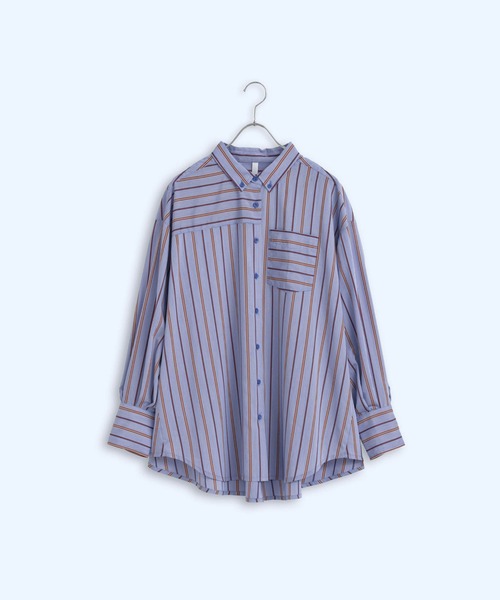 ブラウス シャツ 「KELEN / ケレン」ボタンダウンデザインストライプ柄シャツ レディース KELEN / ケレン」ボタンダウンデザインストライプ柄シャツ