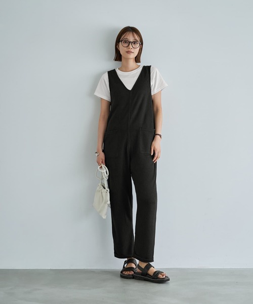 スタイルデリ　【LUXE】立体ディテールサロペット スタイルデリ STYLE DELI プリーツ加工ラッフルカラーサロペット