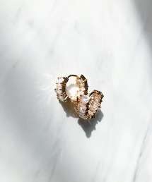 クリアビジューフープピアス