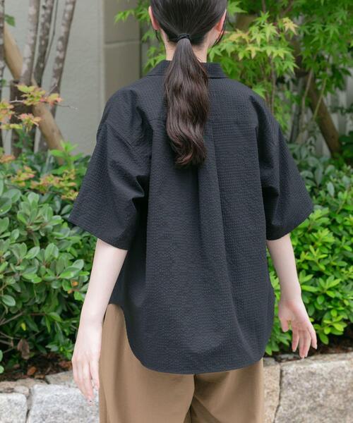 FORK&SPOON(フォークアンドスプーン)の「FORK&SPOON アニヴェンサッカーシャツ(シャツ/ブラウス・レディース・ダークブラウン/ブラック・1)」の5枚目の写真