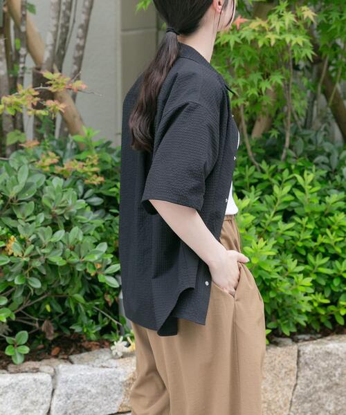 FORK&SPOON(フォークアンドスプーン)の「FORK&SPOON アニヴェンサッカーシャツ(シャツ/ブラウス・レディース・ダークブラウン/ブラック・1)」の7枚目の写真