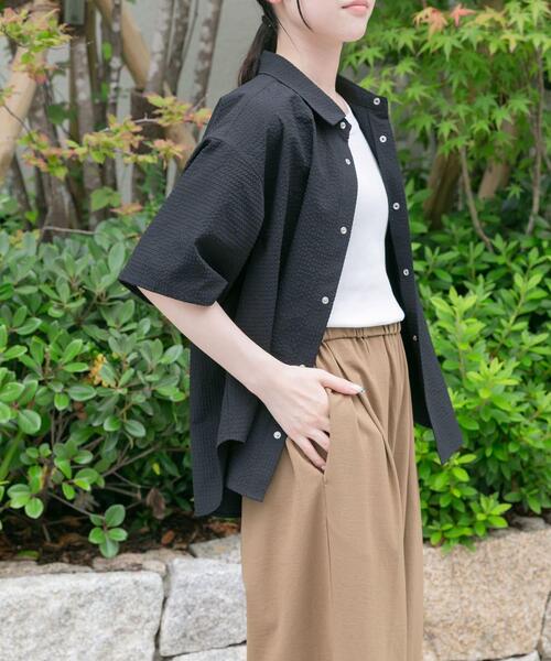 FORK&SPOON(フォークアンドスプーン)の「FORK&SPOON アニヴェンサッカーシャツ(シャツ/ブラウス・レディース・ダークブラウン/ブラック・1)」の8枚目の写真