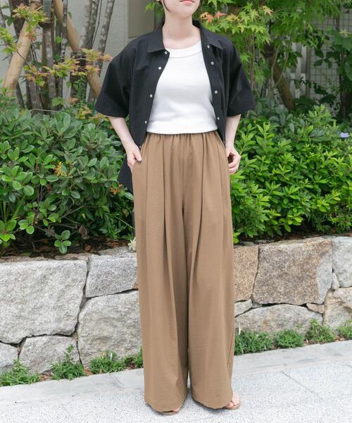 FORK&SPOON(フォークアンドスプーン)の「FORK&SPOON アニヴェンサッカーシャツ(シャツ/ブラウス・レディース・ダークブラウン/ブラック・1)」の9枚目の写真