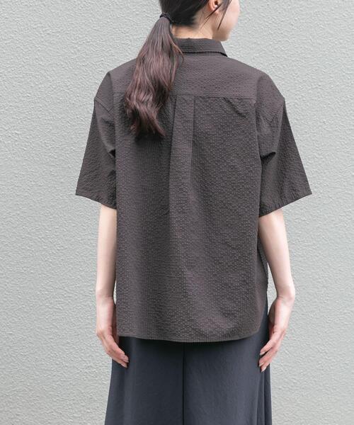 FORK&SPOON(フォークアンドスプーン)の「FORK&SPOON アニヴェンサッカーシャツ(シャツ/ブラウス・レディース・ダークブラウン/ブラック・1)」の15枚目の写真