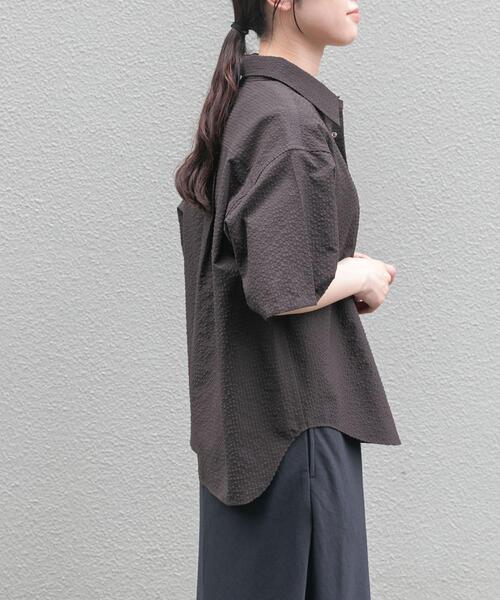 FORK&SPOON(フォークアンドスプーン)の「FORK&SPOON アニヴェンサッカーシャツ(シャツ/ブラウス・レディース・ダークブラウン/ブラック・1)」の16枚目の写真