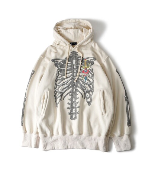 Subciety（サブサエティ）の「Skelton hoodie（ベスト・メンズ・ブラック/ホワイト・X-LARGE/LARGE/MEDIUM/SMALL）」の4枚目の写真