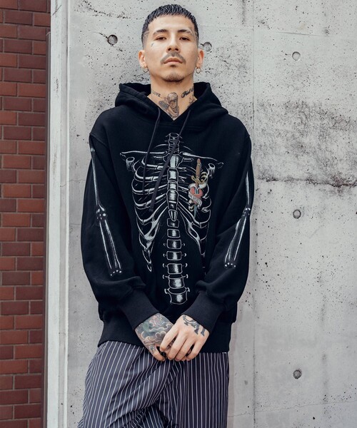 Subciety（サブサエティ）の「Skelton hoodie（ベスト・メンズ・ブラック/ホワイト・X-LARGE/LARGE/MEDIUM/SMALL）」の15枚目の写真
