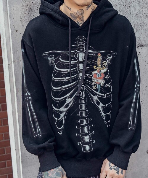 Subciety（サブサエティ）の「Skelton hoodie（ベスト・メンズ・ブラック/ホワイト・X-LARGE/LARGE/MEDIUM/SMALL）」の17枚目の写真