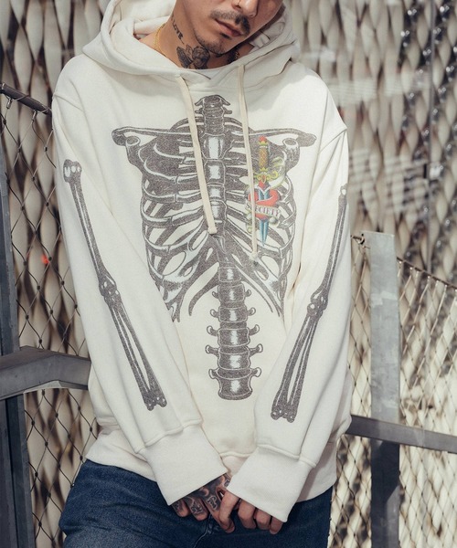 Subciety（サブサエティ）の「Skelton hoodie（パーカー・メンズ・ブラック/ホワイト・X-LARGE/LARGE/MEDIUM/SMALL）」の3枚目の写真