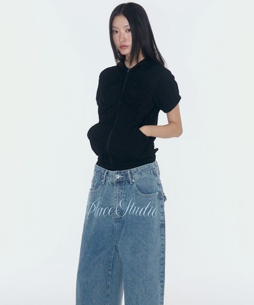 PLACE STUDIO(プレイススタジオ)の「PLACE STUDIO/レースシャーリングジャケット(ブルゾン・レディース・ホワイト/ブラック・FREE)」の4枚目の写真