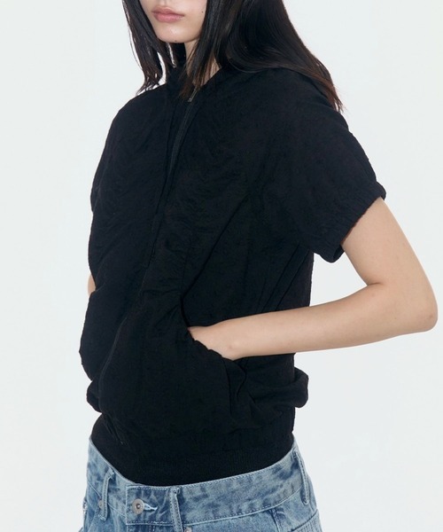 PLACE STUDIO(プレイススタジオ)の「PLACE STUDIO/レースシャーリングジャケット(ブルゾン・レディース・ホワイト/ブラック・FREE)」の6枚目の写真