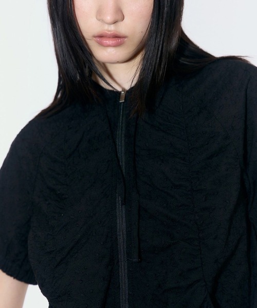 PLACE STUDIO(プレイススタジオ)の「PLACE STUDIO/レースシャーリングジャケット(ブルゾン・レディース・ホワイト/ブラック・FREE)」の7枚目の写真