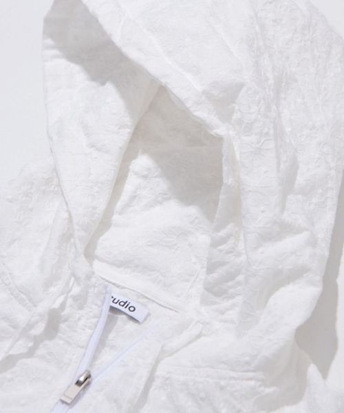 PLACE STUDIO(プレイススタジオ)の「PLACE STUDIO/レースシャーリングジャケット(ブルゾン・レディース・ホワイト/ブラック・FREE)」の10枚目の写真
