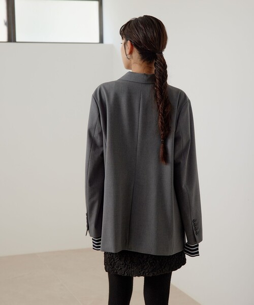 EMMEL REFINES（エメルリファインズ）の「＜EMMEL REFINES＞EM 2ボタン テーラード ジャケット（テーラードジャケット・レディース・グレー/ブラウン・S/M）」の5枚目の写真