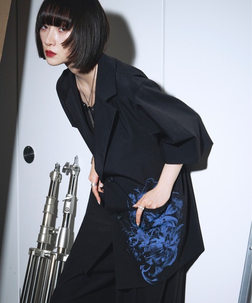 新品、タグ付き　エルフランクフリンジ付きジャケット ブラック PRANK PROJECT(プランク プロジェクト)｜スタッズライダース