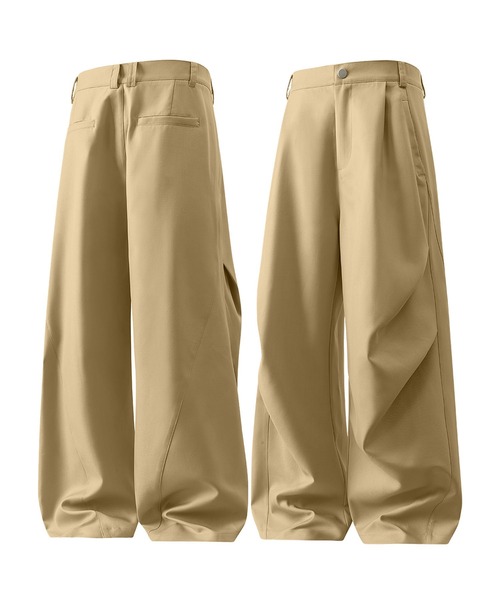 HOOK(フック)の「タックカーブワイドパンツ(カーゴパンツ・メンズ・ダークグレー/ベージュ/ブラック・MEDIUM/LARGE/X-LARGE)」の12枚目の写真