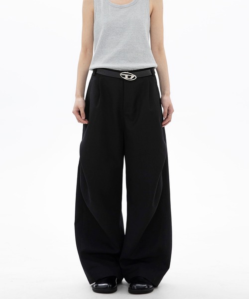 HOOK(フック)の「タックカーブワイドパンツ(カーゴパンツ・メンズ・ダークグレー/ベージュ/ブラック・MEDIUM/LARGE/X-LARGE)」の6枚目の写真