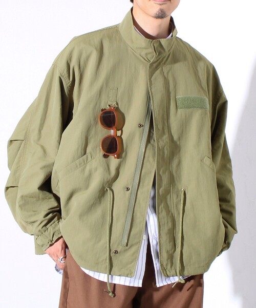 GLOSTER（グロスター）の「【GLOSTER/グロスター】ミリタリーテイスト ショート丈モッズブルゾン 裏メッシュ（ブルゾン・メンズ・ブラック/オリーブ/カモフラージュ・M/L）」の3枚目の写真