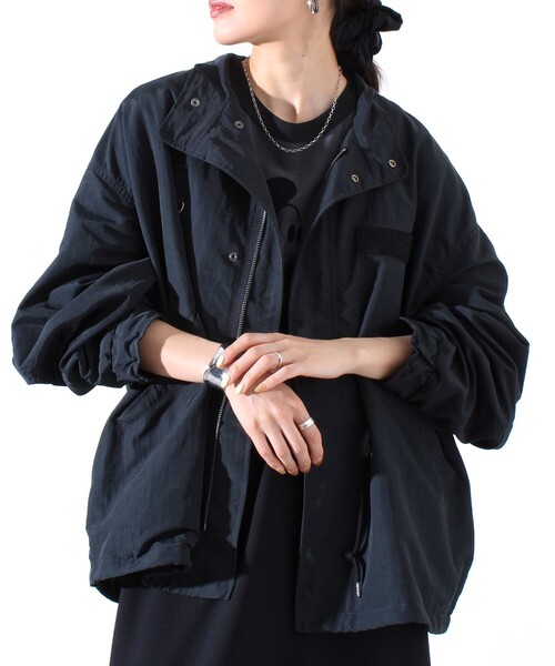 GLOSTER（グロスター）の「【GLOSTER/グロスター】ミリタリーテイスト ショート丈モッズブルゾン 裏メッシュ（ブルゾン・メンズ・ブラック/オリーブ/カモフラージュ・M/L）」の2枚目の写真