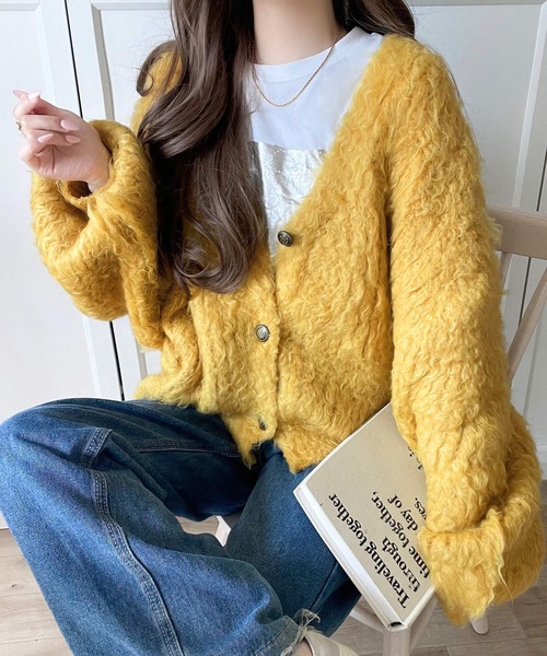 セール】ふんわりボリュームで華やかに◎ロイヤル起毛Vネック