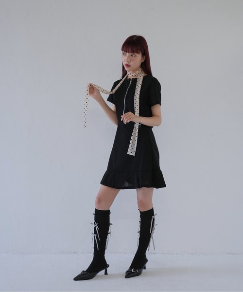 Uenui(ウニュイ)の「【 cunii 】 スタイルアップ×フェミニンな美シルエットZIPワンピース(ワンピース・レディース・ブラック/イエロー/ブルー・FREE)」の21枚目の写真