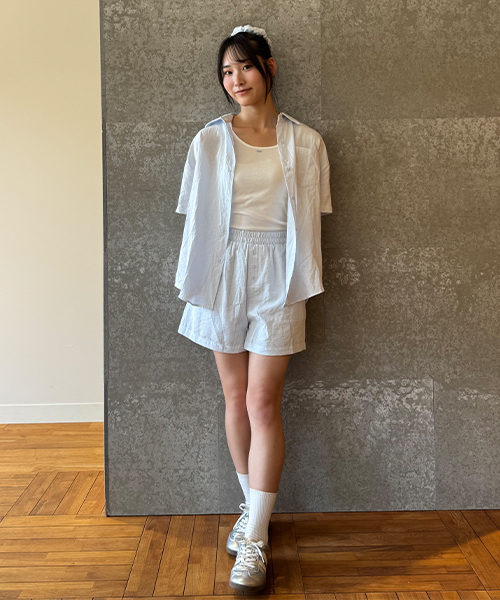 Mi-je(ミジェ)の「シアーショートパンツ【韓国ファッション】(その他パンツ・レディース・サックスブルー/オフホワイト/ピンク・F)」の4枚目の写真