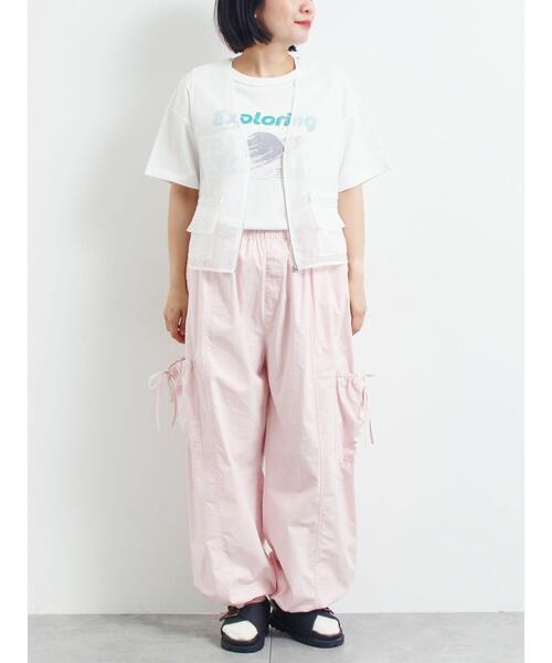 SM2（エスエムツー）の「[接触冷感]スペースモチーフプリントTシャツ（Tシャツ/カットソー・レディース・グリーン/ネイビー/イエロー/オフホワイト・F）」の8枚目の写真