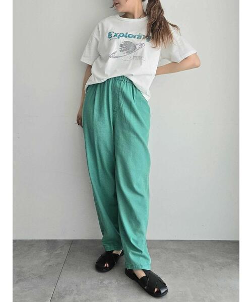 SM2（エスエムツー）の「[接触冷感]スペースモチーフプリントTシャツ（Tシャツ/カットソー・レディース・グリーン/ネイビー/イエロー/オフホワイト・F）」の11枚目の写真