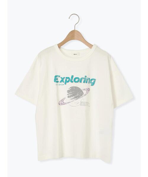 SM2（エスエムツー）の「[接触冷感]スペースモチーフプリントTシャツ（Tシャツ/カットソー・レディース・グリーン/ネイビー/イエロー/オフホワイト・F）」の14枚目の写真