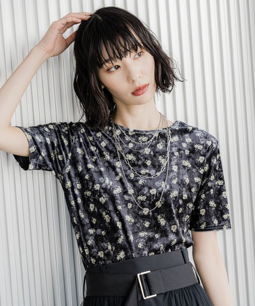 HARE(ハレ)の「2WAYガラベロアT(HARE)(Tシャツ/カットソー・レディース・ブルー/ブラック・FREE)」の6枚目の写真