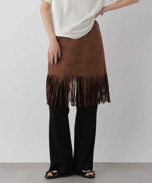 LOWRYS FARM（ローリーズファーム）の「スエードフリンジミニスカート  574900（スカート・レディース・ブラウン/ブラック・FREE）」の2枚目の写真