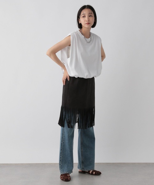 LOWRYS FARM（ローリーズファーム）の「スエードフリンジミニスカート  574900（スカート・レディース・ブラウン/ブラック・FREE）」の4枚目の写真