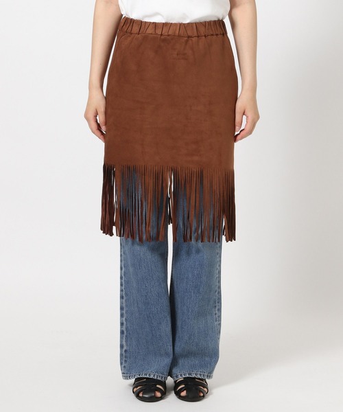 LOWRYS FARM（ローリーズファーム）の「スエードフリンジミニスカート  574900（スカート・レディース・ブラウン/ブラック・FREE）」の12枚目の写真