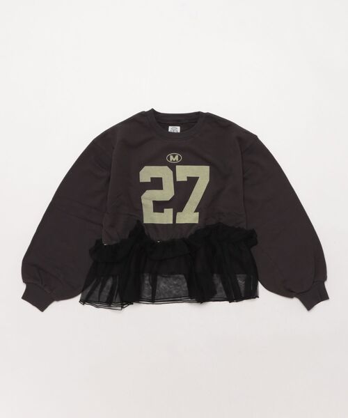 Ocean&Ground（オーシャン&グラウンド）の「Jr.ﾁｭｰﾙﾌﾘﾙﾅﾝﾊﾞﾘﾝｸﾞｽｳｪｯﾄ（スウェット・キッズ・ライトパープル/チャコール/グレー・160/150）」の3枚目の写真