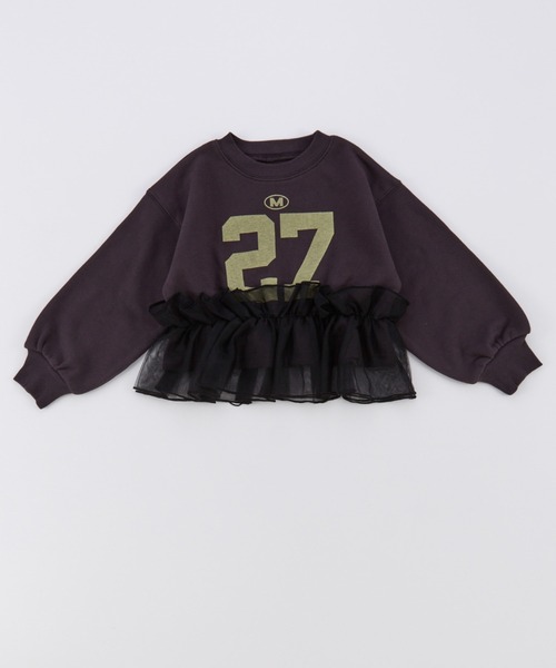 Ocean&Ground（オーシャン&グラウンド）の「Jr.ﾁｭｰﾙﾌﾘﾙﾅﾝﾊﾞﾘﾝｸﾞｽｳｪｯﾄ（スウェット・キッズ・ライトパープル/チャコール/グレー・160/150）」の5枚目の写真