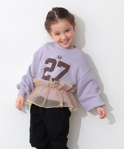 Ocean&Ground（オーシャン&グラウンド）の「Jr.ﾁｭｰﾙﾌﾘﾙﾅﾝﾊﾞﾘﾝｸﾞｽｳｪｯﾄ（スウェット・キッズ・ライトパープル/チャコール/グレー・160/150）」の12枚目の写真