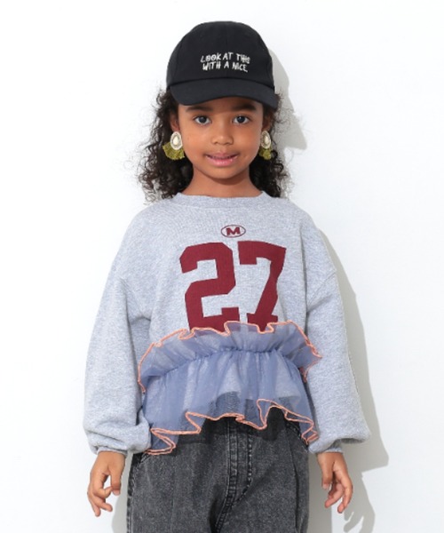 Ocean&Ground（オーシャン&グラウンド）の「Jr.ﾁｭｰﾙﾌﾘﾙﾅﾝﾊﾞﾘﾝｸﾞｽｳｪｯﾄ（スウェット・キッズ・ライトパープル/チャコール/グレー・160/150）」の16枚目の写真