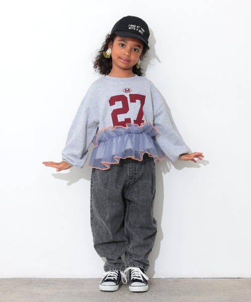 Ocean&Ground（オーシャン&グラウンド）の「Jr.ﾁｭｰﾙﾌﾘﾙﾅﾝﾊﾞﾘﾝｸﾞｽｳｪｯﾄ（スウェット・キッズ・ライトパープル/チャコール/グレー・160/150）」の17枚目の写真