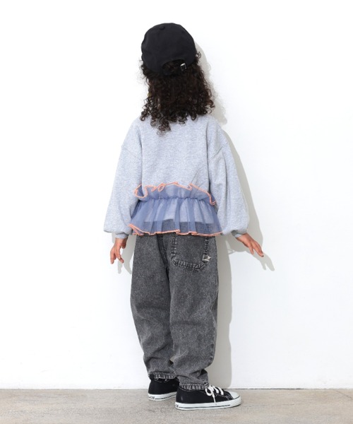 Ocean&Ground（オーシャン&グラウンド）の「Jr.ﾁｭｰﾙﾌﾘﾙﾅﾝﾊﾞﾘﾝｸﾞｽｳｪｯﾄ（スウェット・キッズ・ライトパープル/チャコール/グレー・160/150）」の19枚目の写真