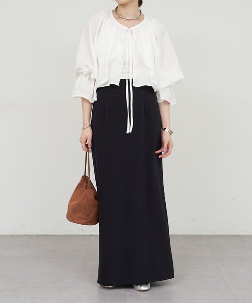 SHENERY（シーナリー）の「フリルボレロブラウス（シャツ/ブラウス・レディース・ブラック/オフホワイト・FREE）」の17枚目の写真