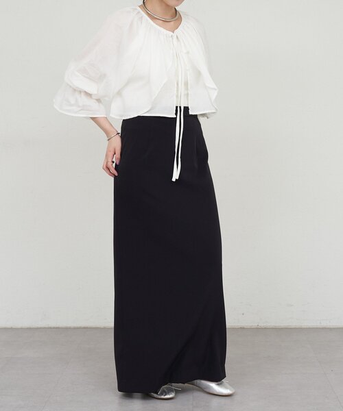 SHENERY（シーナリー）の「フリルボレロブラウス（シャツ/ブラウス・レディース・ブラック/オフホワイト・FREE）」の3枚目の写真