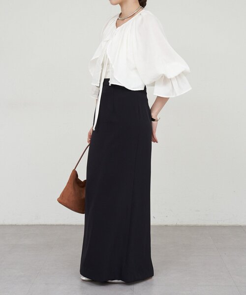 SHENERY（シーナリー）の「フリルボレロブラウス（シャツ/ブラウス・レディース・ブラック/オフホワイト・FREE）」の7枚目の写真