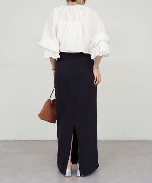 SHENERY（シーナリー）の「フリルボレロブラウス（シャツ/ブラウス・レディース・ブラック/オフホワイト・FREE）」の10枚目の写真