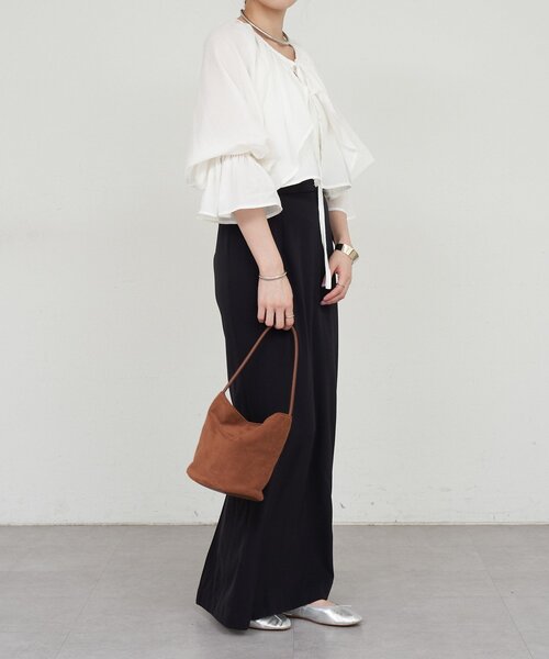 SHENERY（シーナリー）の「フリルボレロブラウス（シャツ/ブラウス・レディース・ブラック/オフホワイト・FREE）」の12枚目の写真